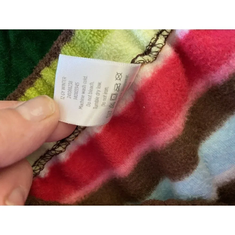 Gymboree Sz 10 Striped Skirt Brown‎ Blue Green Pink Red Fleece
